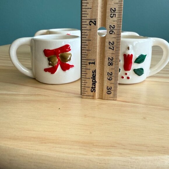 Vintage Capri of Phila Christmas Mini Candle Holder Mugs Holiday Designs 1950's - Picture 8 of 9